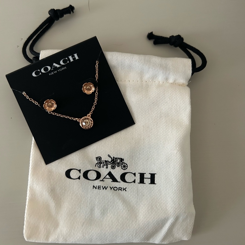 Open Circle Necklace + Tea Rose Stud Set